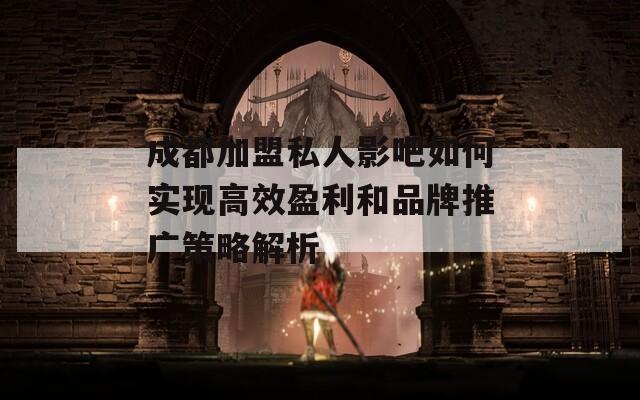 成都加盟私人影吧如何实现高效盈利和品牌推广策略解析