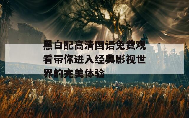 黑白配高清国语免费观看带你进入经典影视世界的完美体验