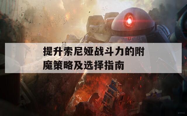 提升索尼娅战斗力的附魔策略及选择指南