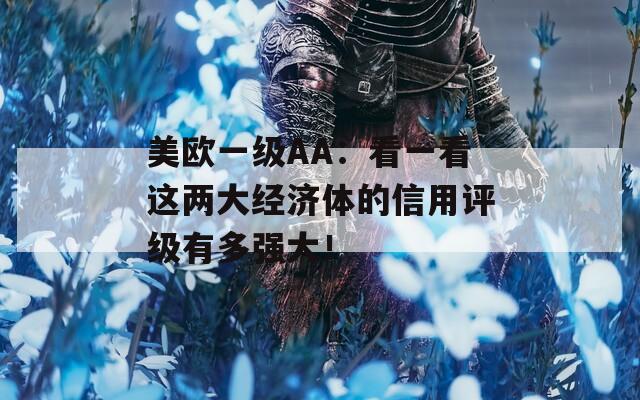 美欧一级AA：看一看这两大经济体的信用评级有多强大！