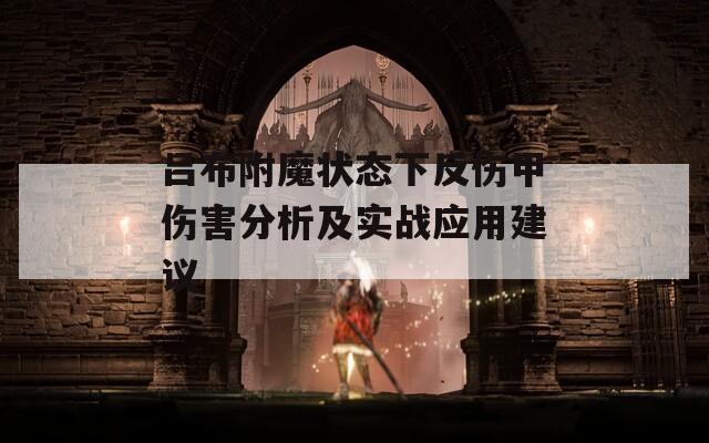 吕布附魔状态下反伤甲伤害分析及实战应用建议