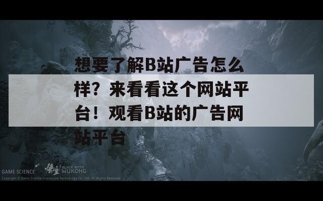 想要了解B站广告怎么样？来看看这个网站平台！观看B站的广告网站平台