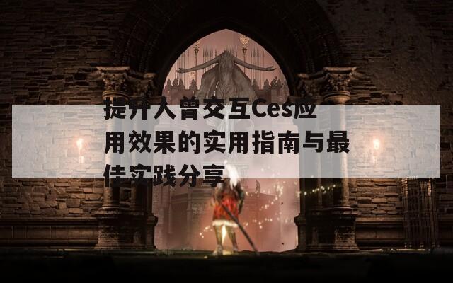 提升人曾交互Ces应用效果的实用指南与最佳实践分享
