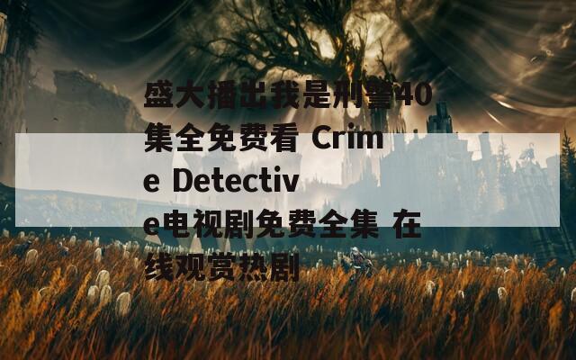 盛大播出我是刑警40集全免费看 Crime Detective电视剧免费全集 在线观赏热剧