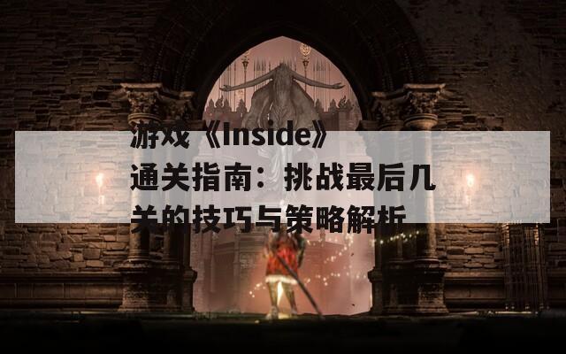 游戏《Inside》通关指南：挑战最后几关的技巧与策略解析