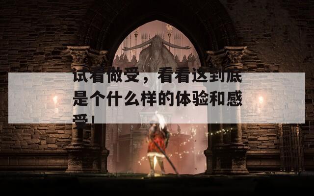 试看做受，看看这到底是个什么样的体验和感受！