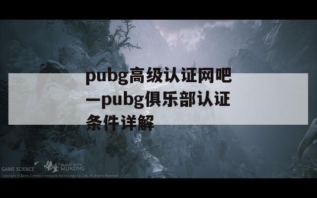 pubg高级认证网吧—pubg俱乐部认证条件详解
