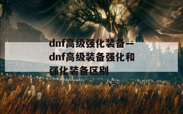 dnf高级强化装备—dnf高级装备强化和强化装备区别