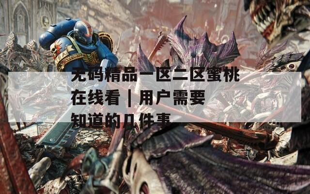 无码精品一区二区蜜桃在线看 | 用户需要知道的几件事