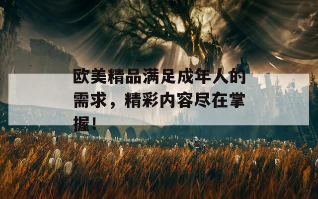 欧美精品满足成年人的需求，精彩内容尽在掌握！