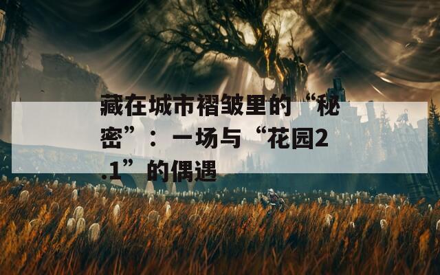 藏在城市褶皱里的“秘密”：一场与“花园2.1”的偶遇