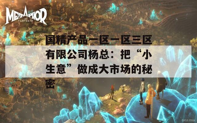 国精产品一区一区三区有限公司杨总：把“小生意”做成大市场的秘密