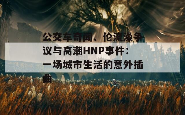 公交车奇闻、伦流澡争议与高潮HNP事件：一场城市生活的意外插曲