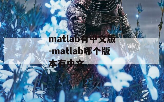 matlab有中文版-matlab哪个版本有中文