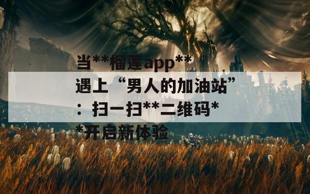 当**榴莲app**遇上“男人的加油站”：扫一扫**二维码**开启新体验