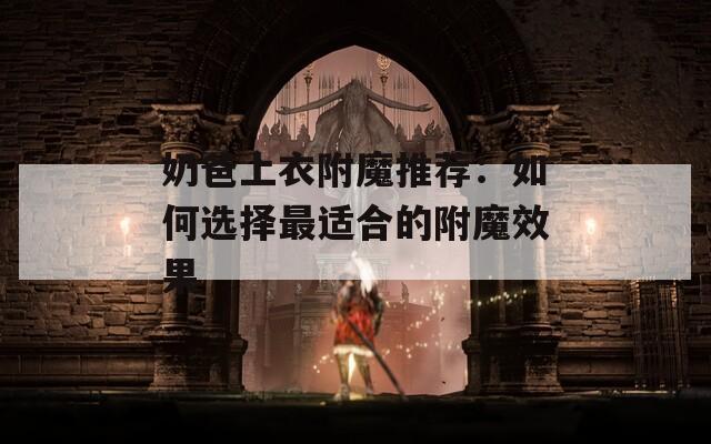 奶爸上衣附魔推荐：如何选择最适合的附魔效果