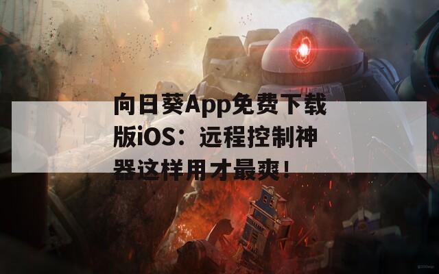 向日葵App免费下载版iOS：远程控制神器这样用才最爽！