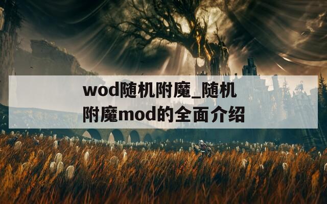 wod随机附魔_随机附魔mod的全面介绍