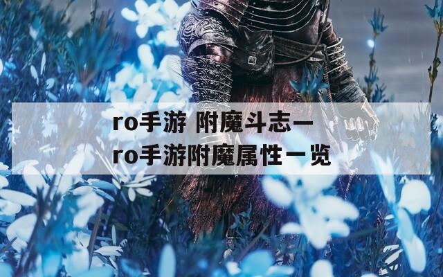ro手游 附魔斗志—ro手游附魔属性一览