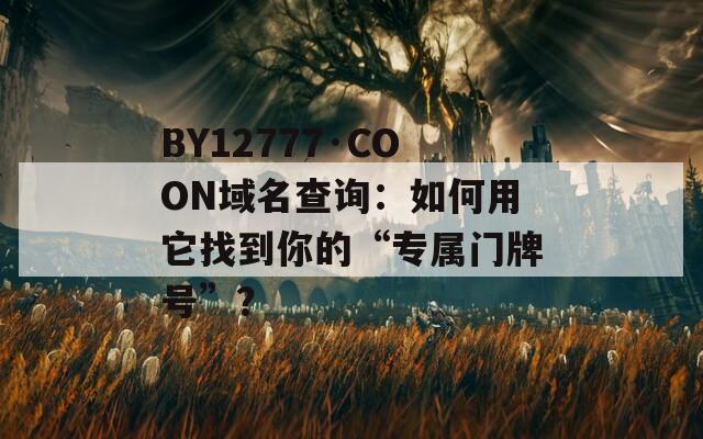 BY12777·COON域名查询：如何用它找到你的“专属门牌号”？