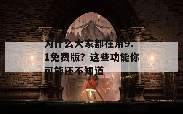 为什么大家都在用9.1免费版？这些功能你可能还不知道