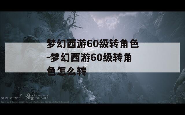 梦幻西游60级转角色-梦幻西游60级转角色怎么转